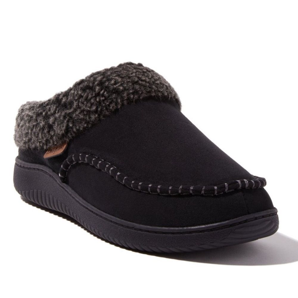 Dearfoams Men's Marshall Microsuede Moccasin Toe Clog House Shoe Slipper